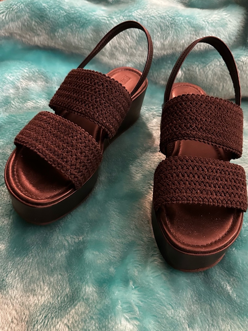 Women’s Black Platform Slingback Sandals